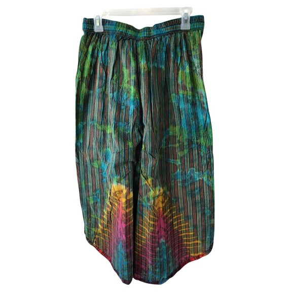 Rising International Womens Large Cotton Tie Dyed Print Pants Skirt Drawstring - Picture 6 of 12